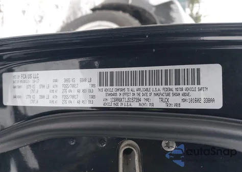 2018 Ram 1500 Tradesman 4X2 5'7 Box z USA, uszkodzony, nr VIN 1C6RR6KT1JS157394